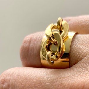 ELLIE VAIL Chain Link Gold Ring - Size 8